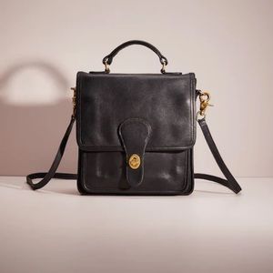Coach Vintage Station Black Leather Crossbody Bag